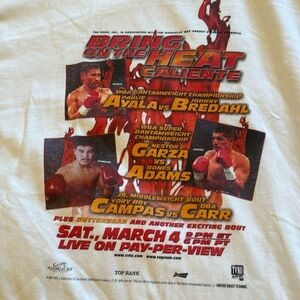 Vintage Boxing Ayala VS Bredahl Garza VS Bones Championship T-Shirt Size XL NWOT